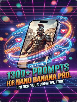 cover image of 1,300+ Prompts for Nano Banana Pro